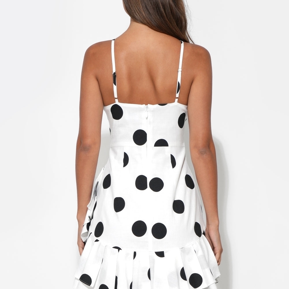 Adelyn Rae White Polka Dot Halter Dress - Picture 4 of 5